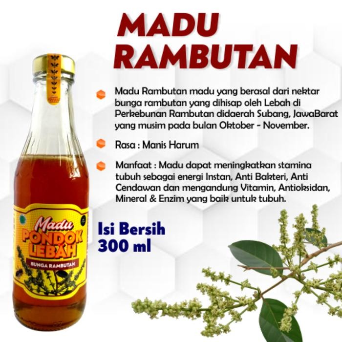 

Ready- Madu Bunga Rambutan 300Ml - Pondok Lebah #Gratisongkir