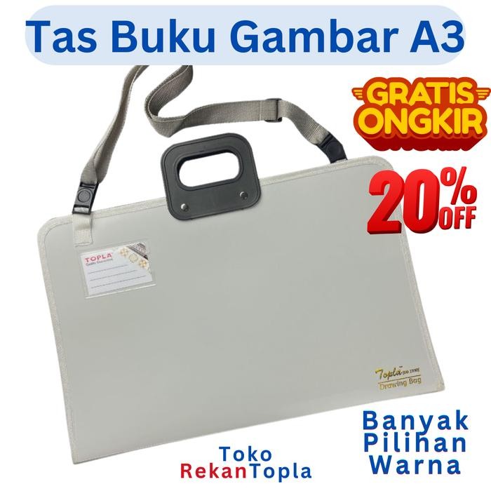 

TERMURAH Tas Buku Gambar A3 / Drawing Bag A3 / Tas Tenteng A3 / Topla READY STOCK