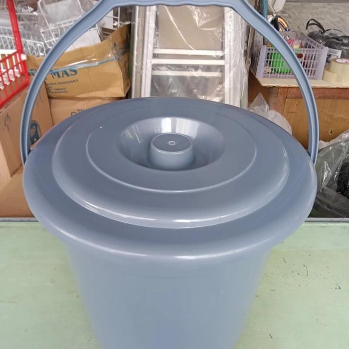 NHGJ Ember Plastik 4 Galon+Tutup/Ember Tutup 4 Galon/Ember Abu-Abu 4 Galon