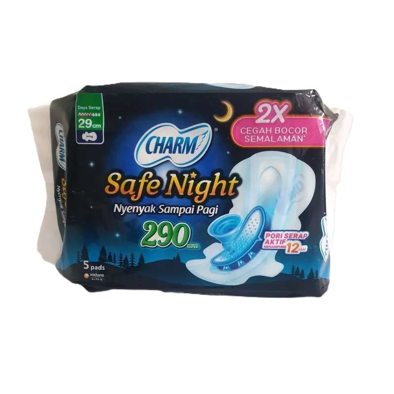 Charm Pembalut Safe Night WING 29CM Isi 5 Pads