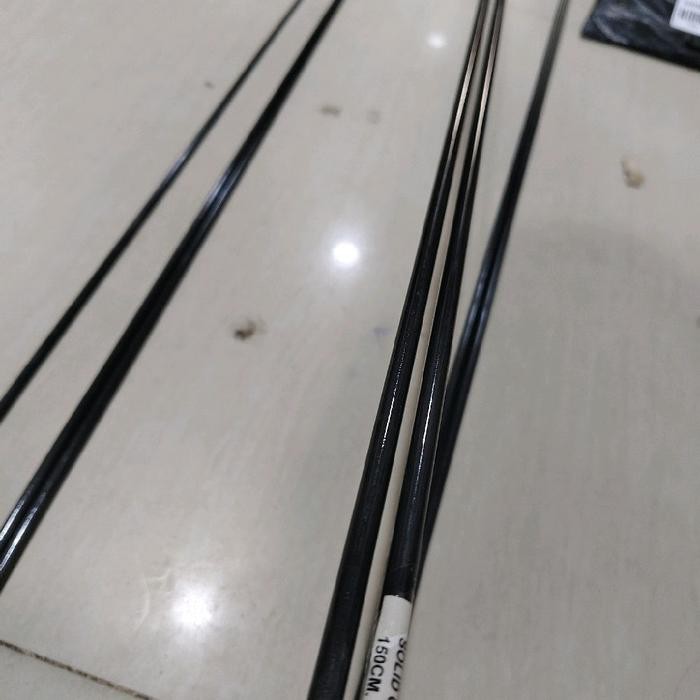 Bahan Carbon Solid Blank Joran Label Putih 100 120 150 Cm Solid Carbon Kilap