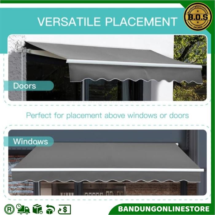 Atap Kanopi Gulung Lipat Manual Soleil Awning Buka Tutup ik Atap Kanopi Kain Gulung Abu