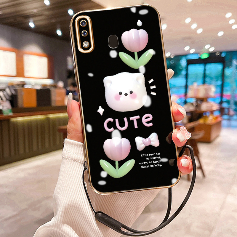 Casing Hp Untuk Samsung Galaxy A20 A30 M10s A20s A21s Case Casing beruang tulip HP Cesing Silikon So