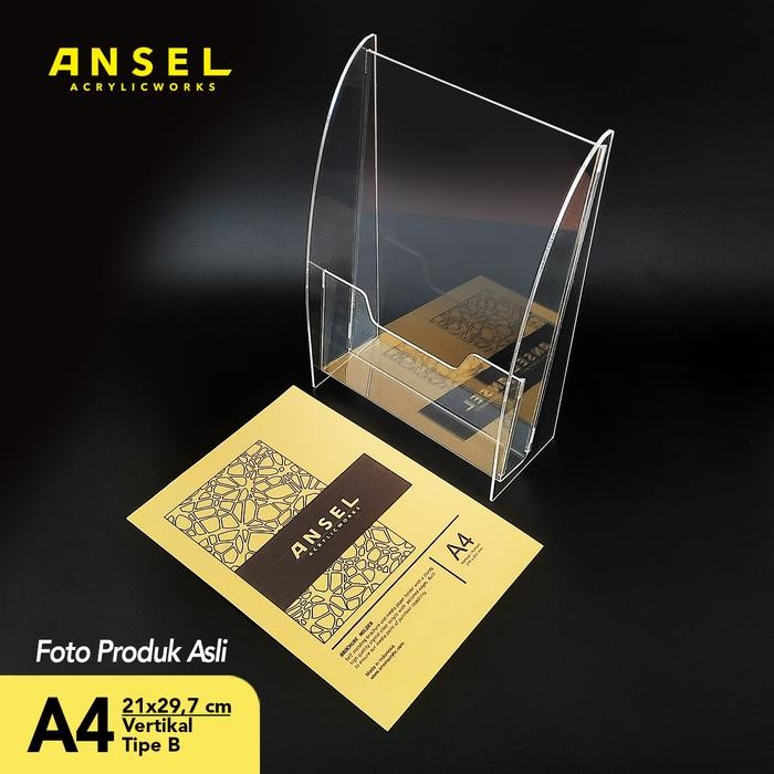 

Tempat Brosur Akrilik / Acrylic Flyer Holder - A4 -Tipe B Bening /3 Mm