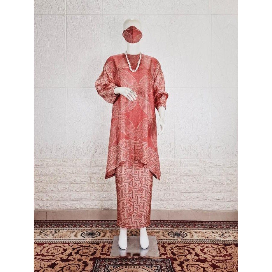Set Batik Wanita Etnik Modern Tunik Kurung Melayu Viscose Semi Sutra Premium Model Set Rok Instant