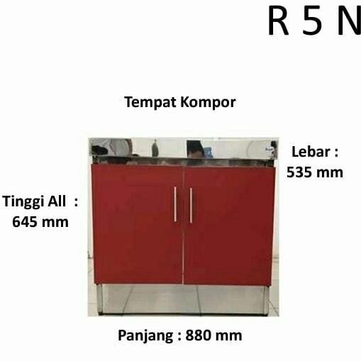 Royal Chen Set Stainless Lemari Dapur 2 Pintu Bawah Meja Kompor Rak