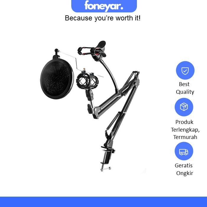 Stand Mic Meja Holder 360 Lazypod Podcast Clamp Holder Hp Handphone