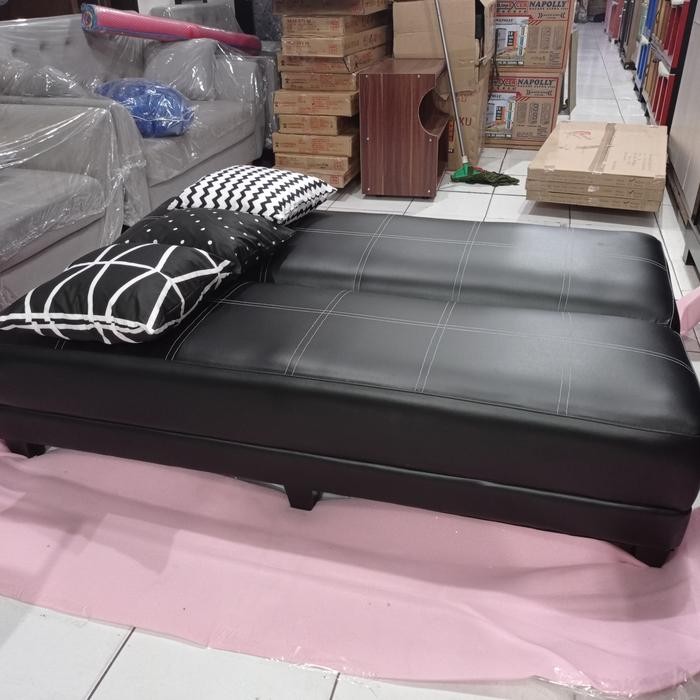 Sofabed Nicole Style Hitam Sofa Bed Per Minimalis Dan Bantal 3Bh