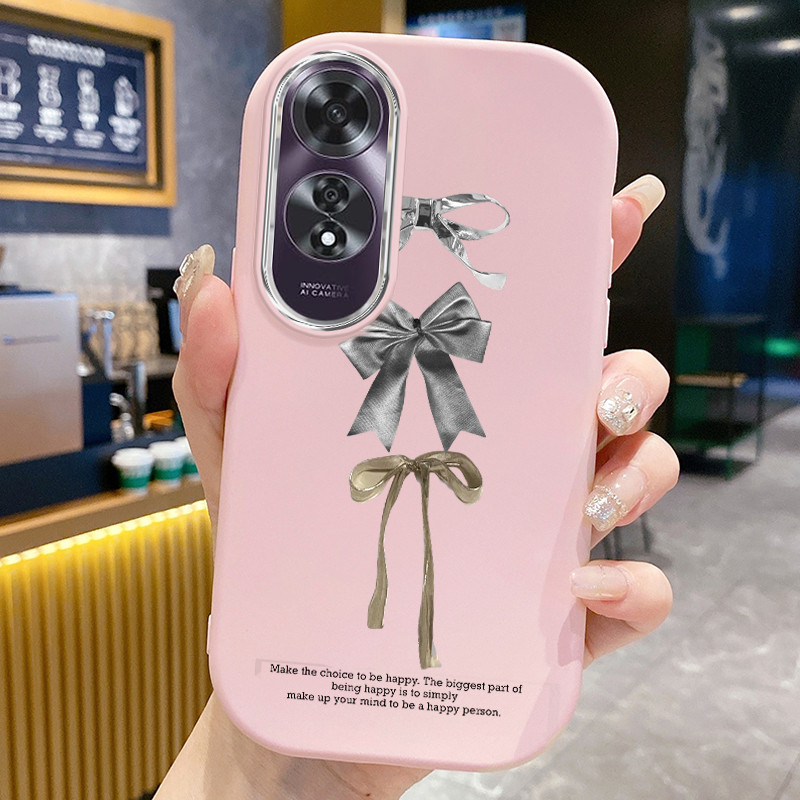 Casing Hp Untuk OPPO A60 Case Casing Cinta ikatan simpul pola Kasing HP Kesing Silikon Softcase bula