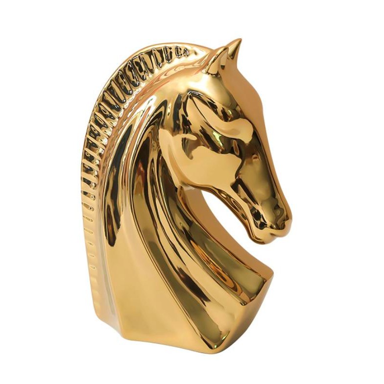 Patung Kuda Emas Keramik Home Decor Statue Patung Emas Kuda Horse Stat