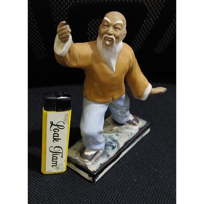 pajangan patung kakek keramik oriental keramik shiwan china