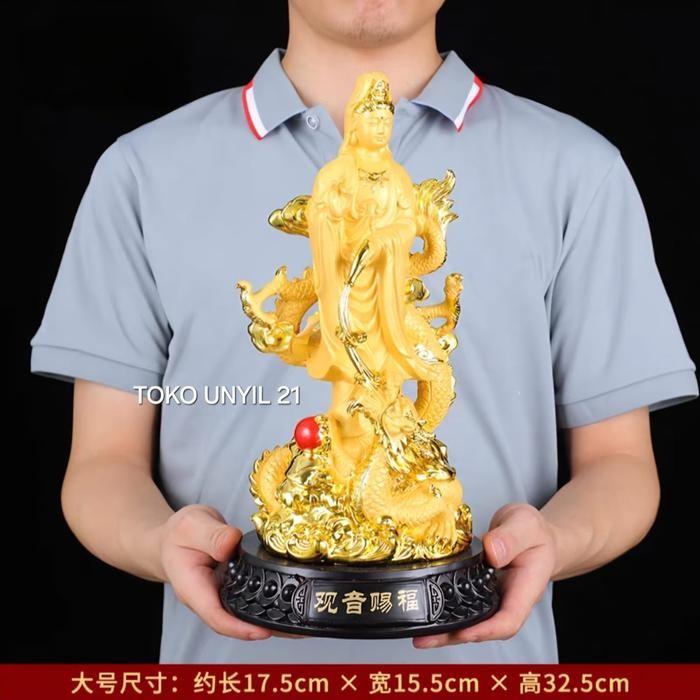 Patung Dewi Kwan Im Naga Dekorasi Patung Dekorasi Antik