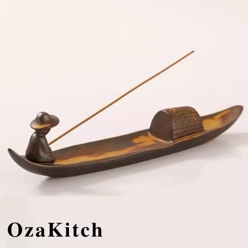 Patung Cina / Kapal Cina / Hiasan Keramik / Pemegang Hio / Dekorasi