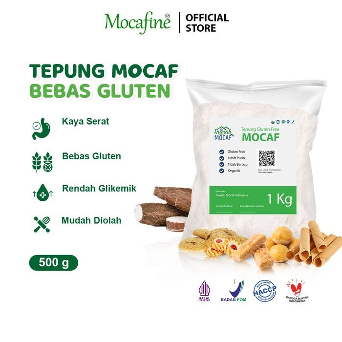 

(Rdm) - Mocafine - Tepung Mocaf Gluten Free 1Kg - Tepung Singkong Organik Alami - Pengganti Terigu