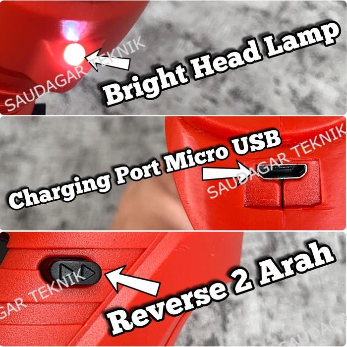 READY Cordless Screwdriver Kodenki Mesin Bor Obeng Baterai Batre Set Kodenki