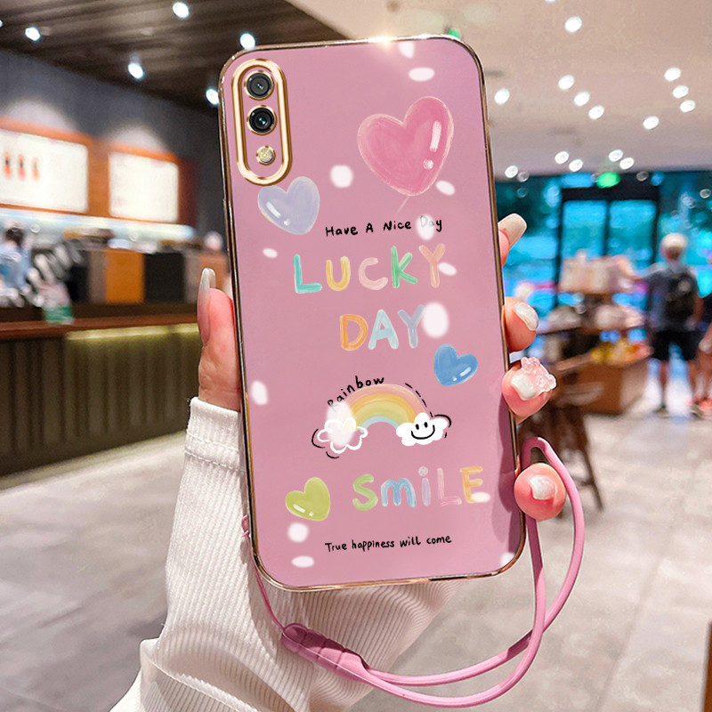 Casing Hp Untuk Xiaomi Redmi 7 7A Y3 6 6A 5A 4A 5 Plus Case Kartun Pelangi lucu Kasing Kesing tali b