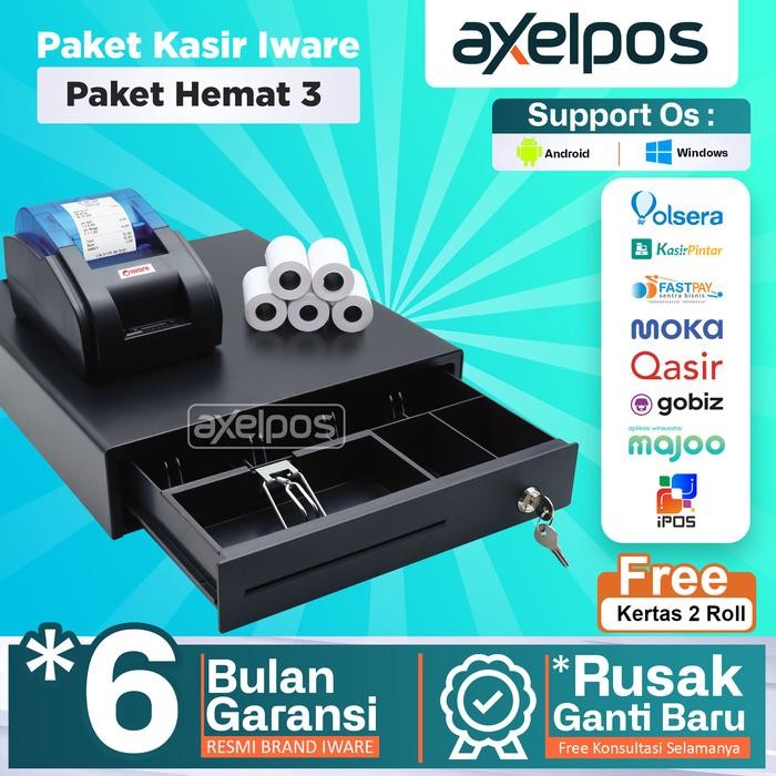 

DKF9 Alat Mesin Kasir Android Printer Bluetooth 58Mm Cash Drawer Laci Kasir