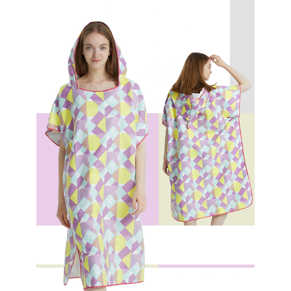 Surf Poncho Towel Poncho Quick-Dry Towel Hoodie Microfiber Beach Robe Changing Poncho Swim Towel Bea