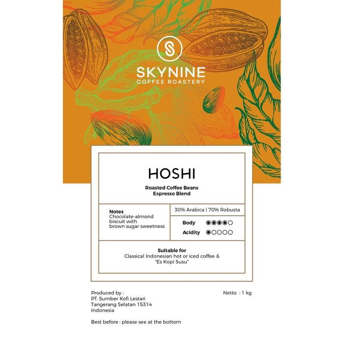 

Hoshi Blend Roasted Beans 1Kg