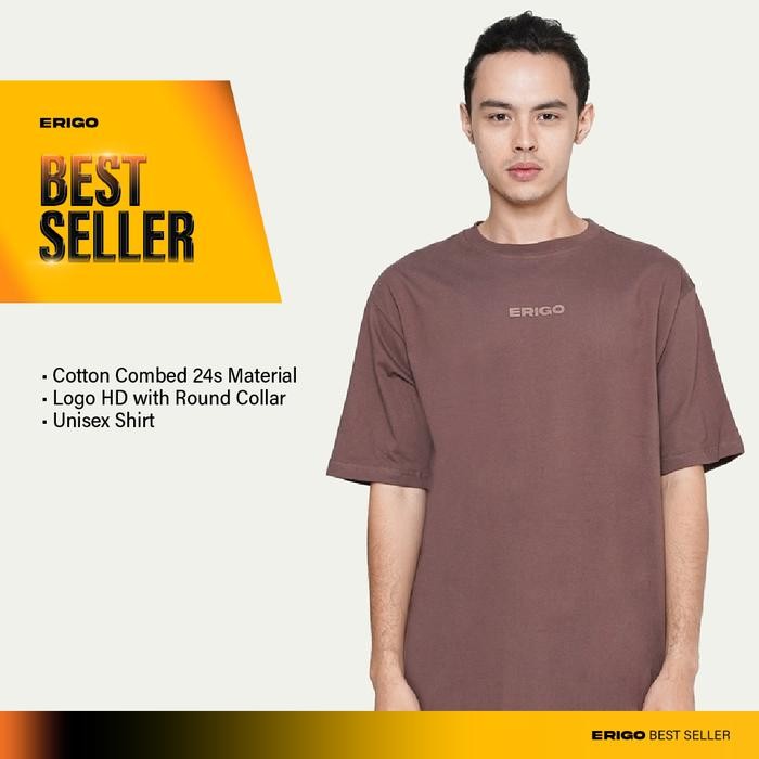 XPW4  Erigo T-Shirt Oversize Xaverius Coffee - Kaos Oversize Coklat Tua Pria & Wanita