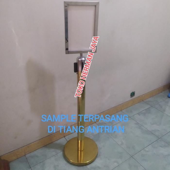 

Sign Board Frame A4 Potrait Signage Stainless Papan Tiang Antrian