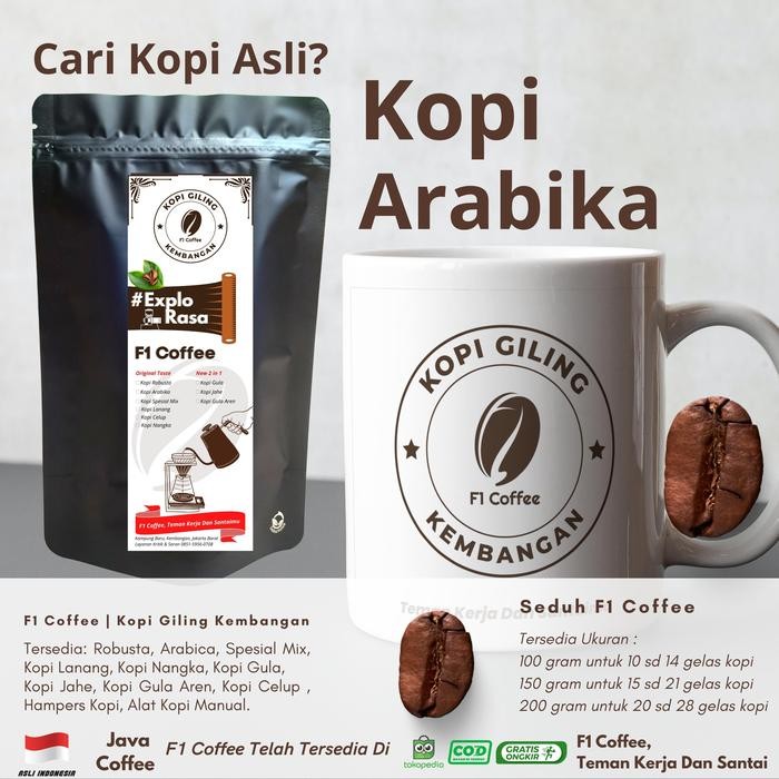 

NWFK F1 Coffee Premium Kopi Arabika Jawa Spesial Harum - Kopi Bubuk / Biji
