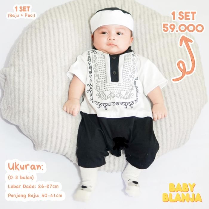 Baju Koko Bayi Laki-Laki Newborn Abiyan Set