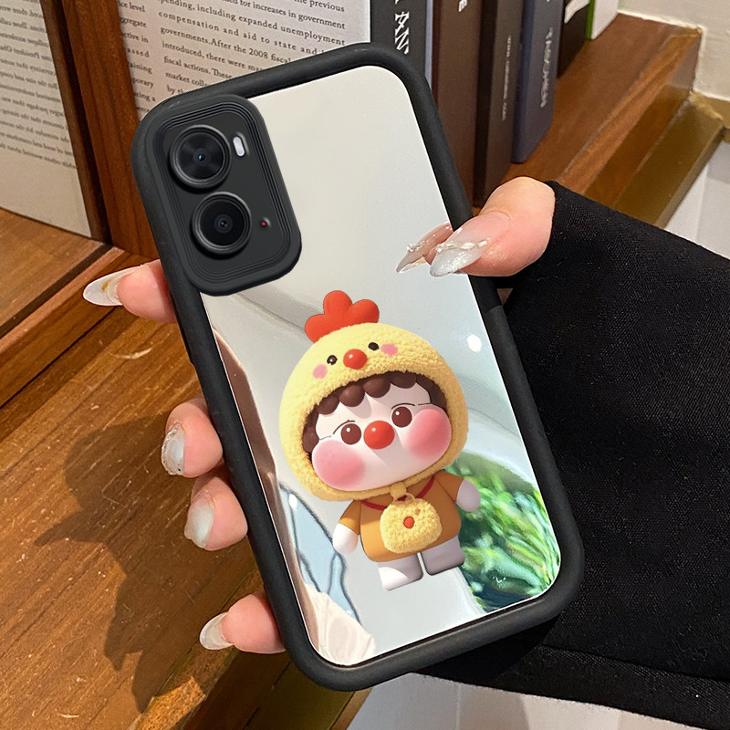Casing Hp Untuk OPPO A36 OPPO A76 OPPO A96 Case Casing HP pola Boneka ayam Kesing Cesing cermin Kasi