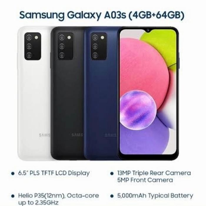 X61_ Samsung Galaxy A03S 4/64 Gb -Samsung A 03 S Ram 4Gb Rom 64Gb Grs Resmi