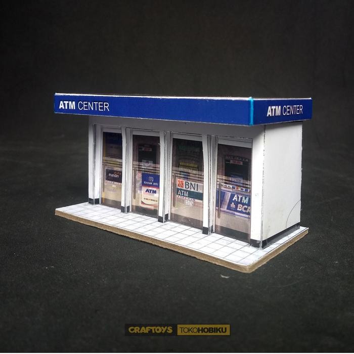 diorama diecast - miniatur atm center kode 468