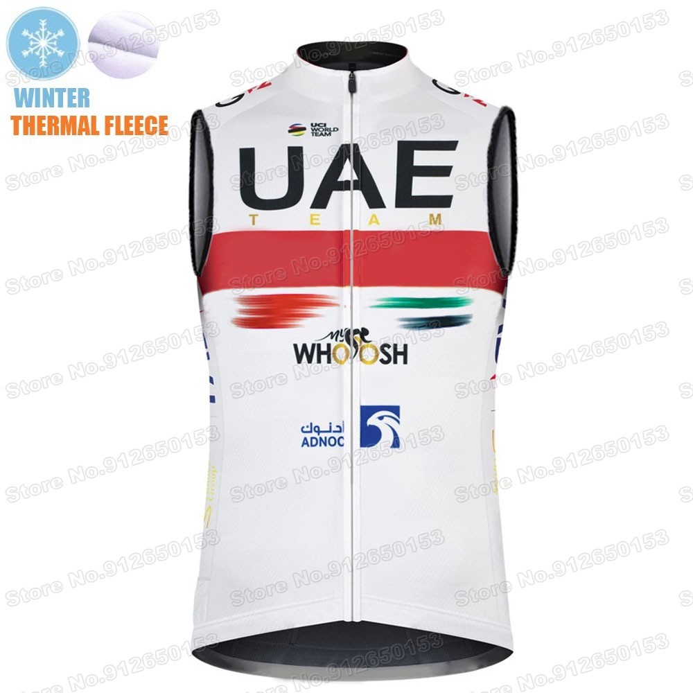 2022 UAE Team Winter Cycling Jersey Sleeveless Pro Team Cycling Vest Road Bike Clothing MTB Chaleco 