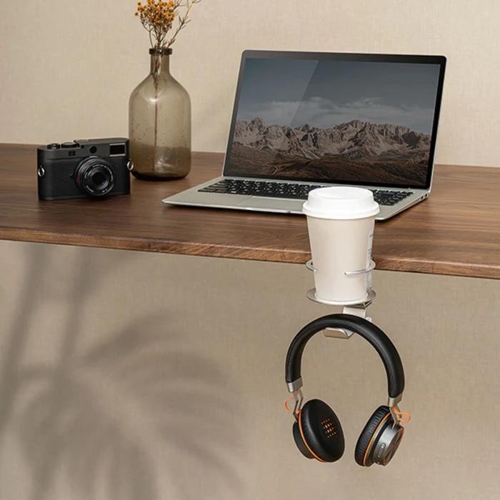 

Headphone Hanger Glass Cup Holder Deskmount Jepit Meja OXIMUS C70S Aluminium Accessories Headset