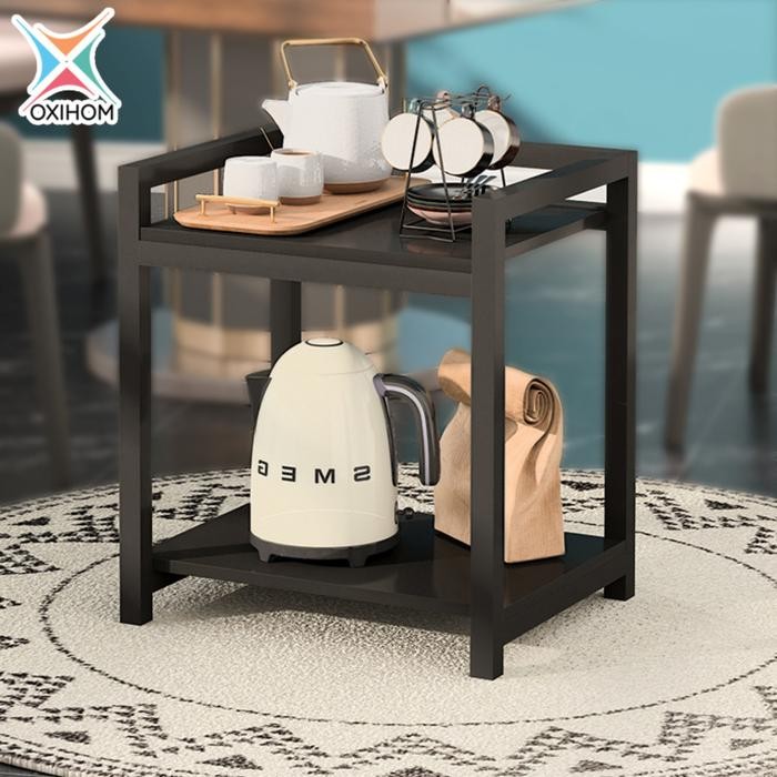 

Oxihom Meja Nakas Meja Dapur Kecil Meja Kopi Rak Dapur Kayu dan Besi Furniture