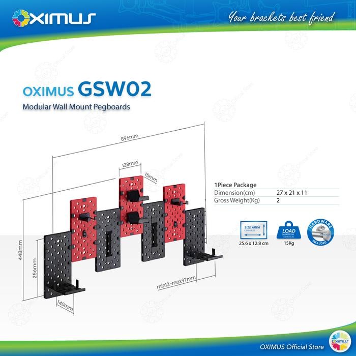 

Rak Papan Dinding Gantung Modular Pegboard Wallmount DIY OXIMUS GSW02