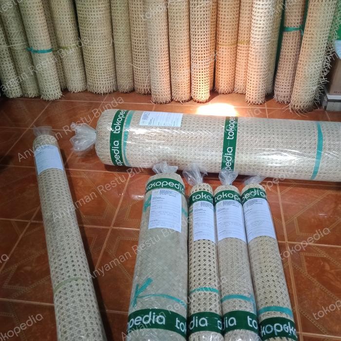 PREMIUM anyaman rotan lembaran bunga tanjung / webbing rattan (custom)