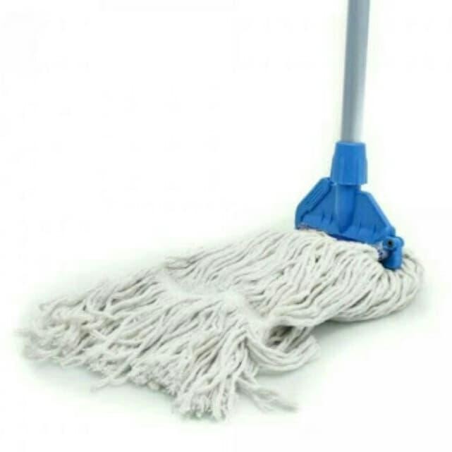 PREMIUM Mop holder komplit (jepit pel + tongkat pel + kain pel refill)