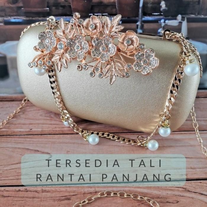 Tas Pesta Clutch Import Wanita Elegan Mewah 709139 Kulit