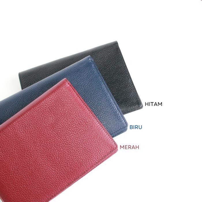 Dompet Kartu Besar Kulit Asli Pria Wanita P014 - Hitam