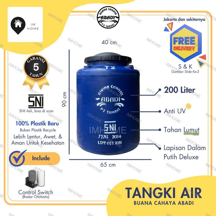 Tangki / Toren Air Buana 250 Liter T250 Murah Tangki 200 Liter Kecil
