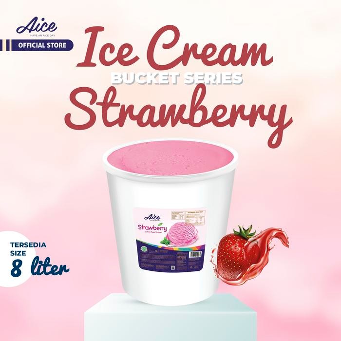 

OR6T Aice Strawberry Bucket Ice Cream Es Krim Ember 8L Eskrim
