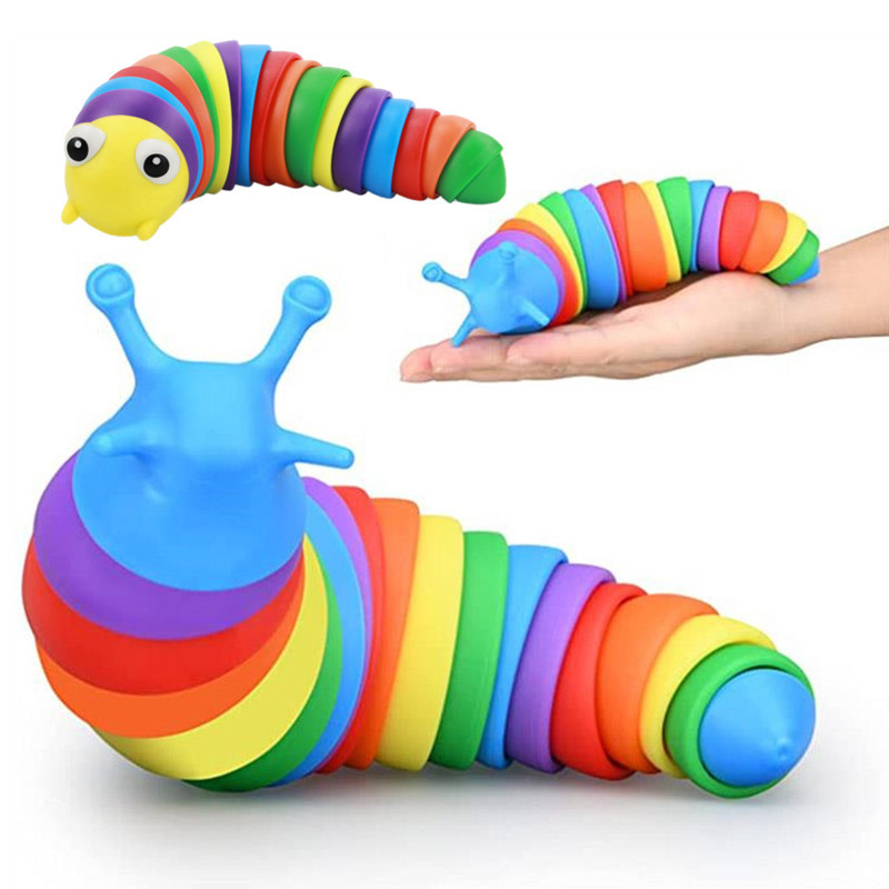 2022 3D Slug autism Toy New autism Toy Slug Articulated Flexible Relief Anti-Anxiety Slug Sensory