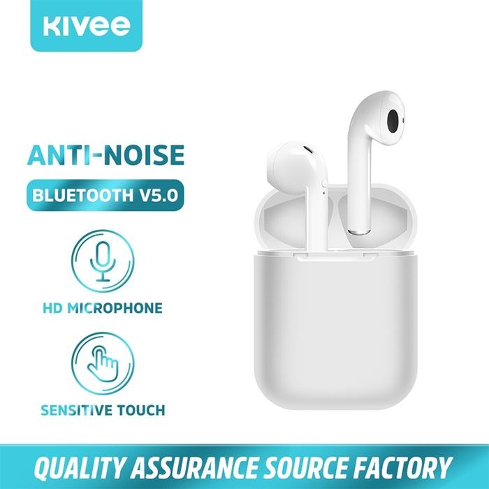 KIVEE HEADSET BLUETOOTH EARPHONE IPHONE GAMING & MUSIC IN EAR TWS EARBUD HEADPHONE WHITE WIRELESS