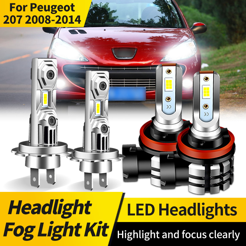 2PCS LED Headlight Bulb Kit H7 High Low Beam H11 Fog Lights 6000K White Bulbs Bright Lamp Canbus For