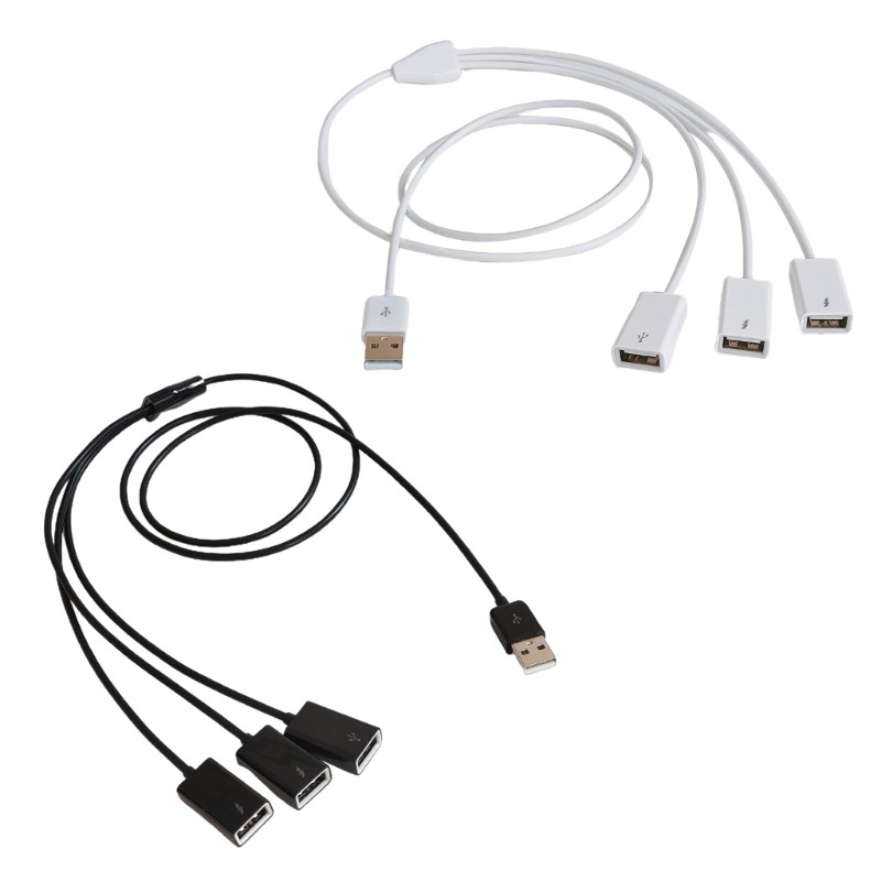 3 In 1 USB Splitter Cable USB Power Splitter 1 Male To 3 Female USB 2.0 Adapter 1 To 3 USB Splitter 