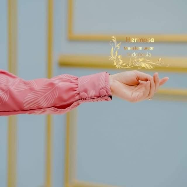 (Expert) gamis embos premium syari dusty pink Hermosa Original