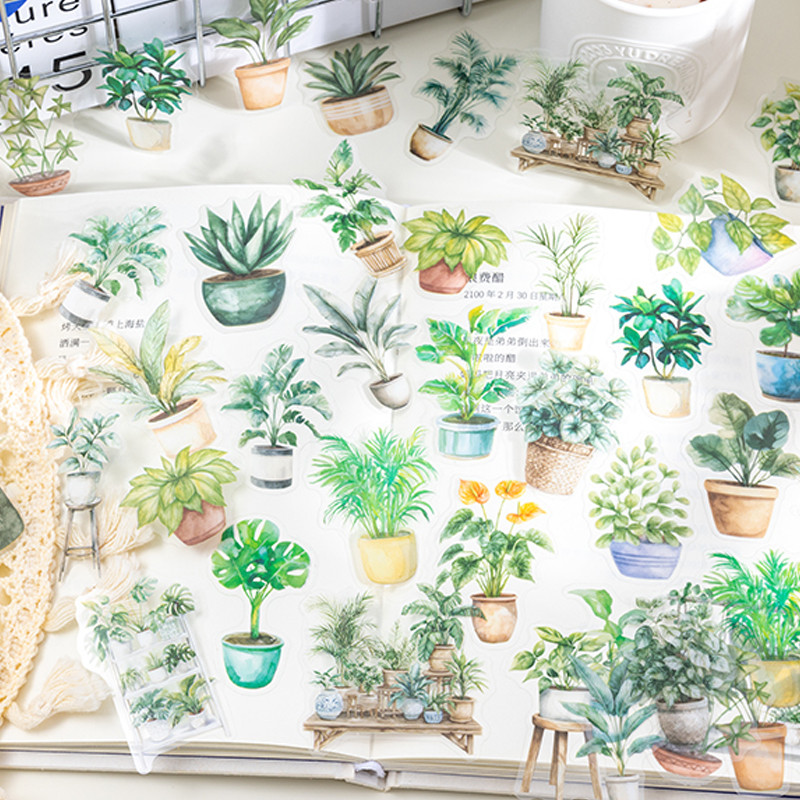 

4Style 100Pcs/bag Plant Theme Large Portion Stickers DIY Creative Handbook Material Photo