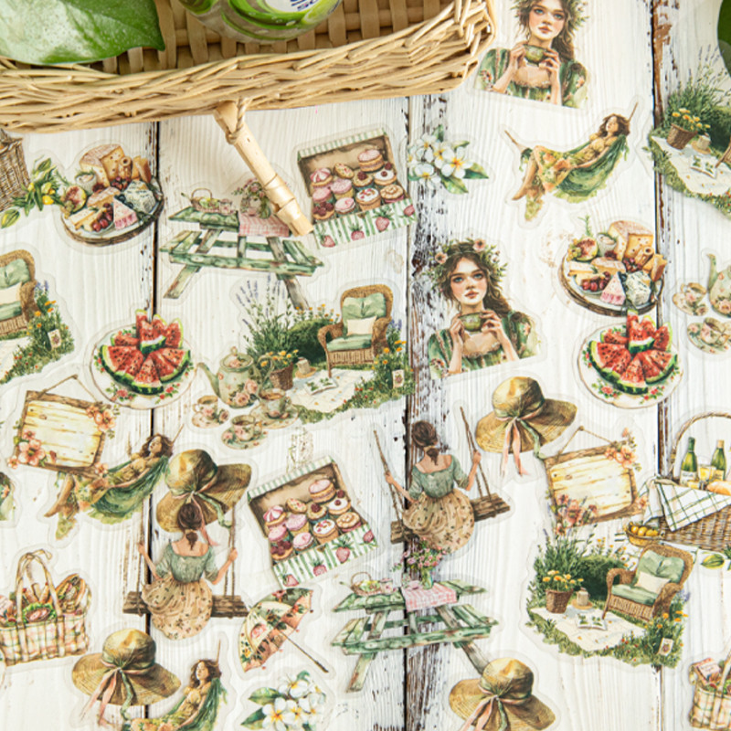 

90pcs/3bags Idle Life Series PET Waterproof Sticker Pack DIY Handbook Scrapbook Album Photo