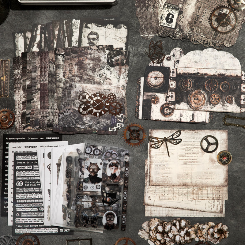 

158pcs Time Salute Series Vintage Material Collection Handbook Material Decoration DIY