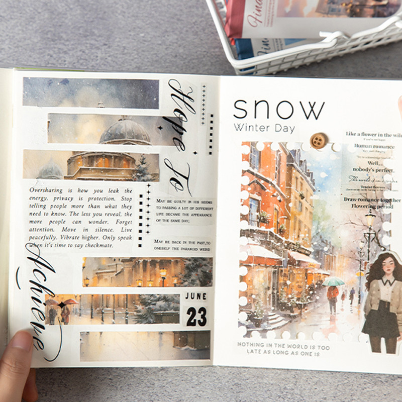 

100/200pcs Dreamland Series Travel Scenery Material Sticker Pack Handbook Material Collage