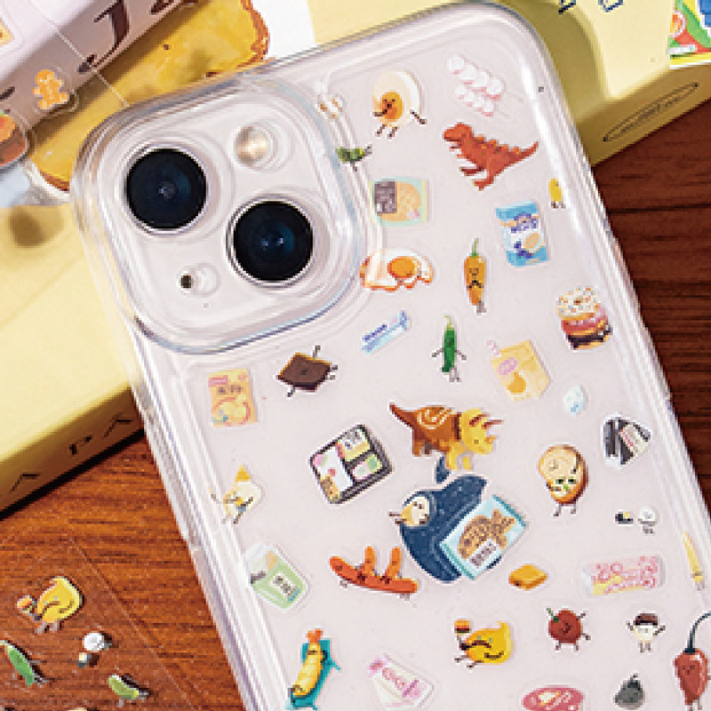 

2Style 48Pcs/bag Genki Party Ancient Morning Cut Film Sticker Book DIY Handbook Creative